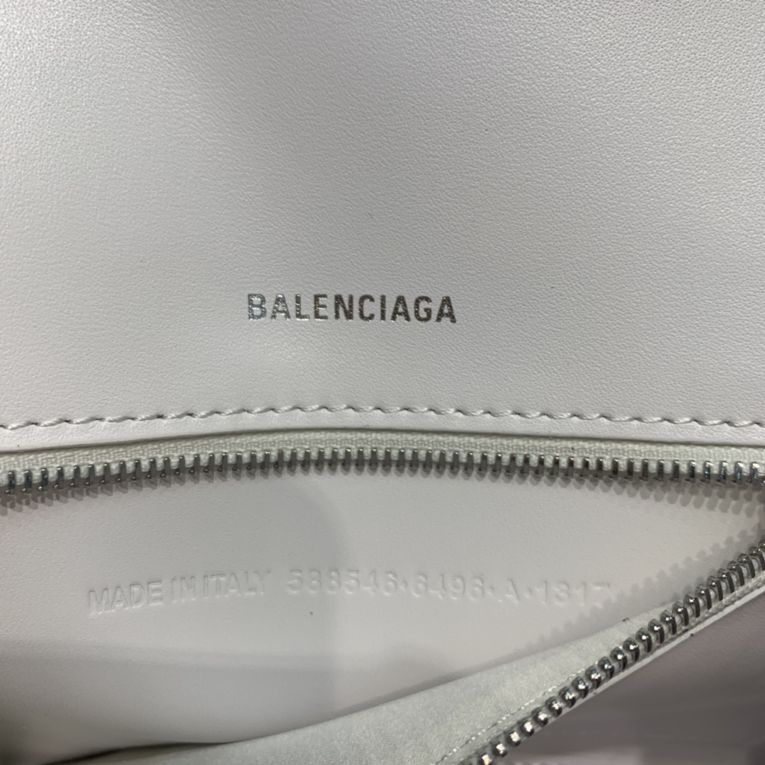 Balenciaga Hourglass XS Handbag Grain Calfskin Shoulder Bag White